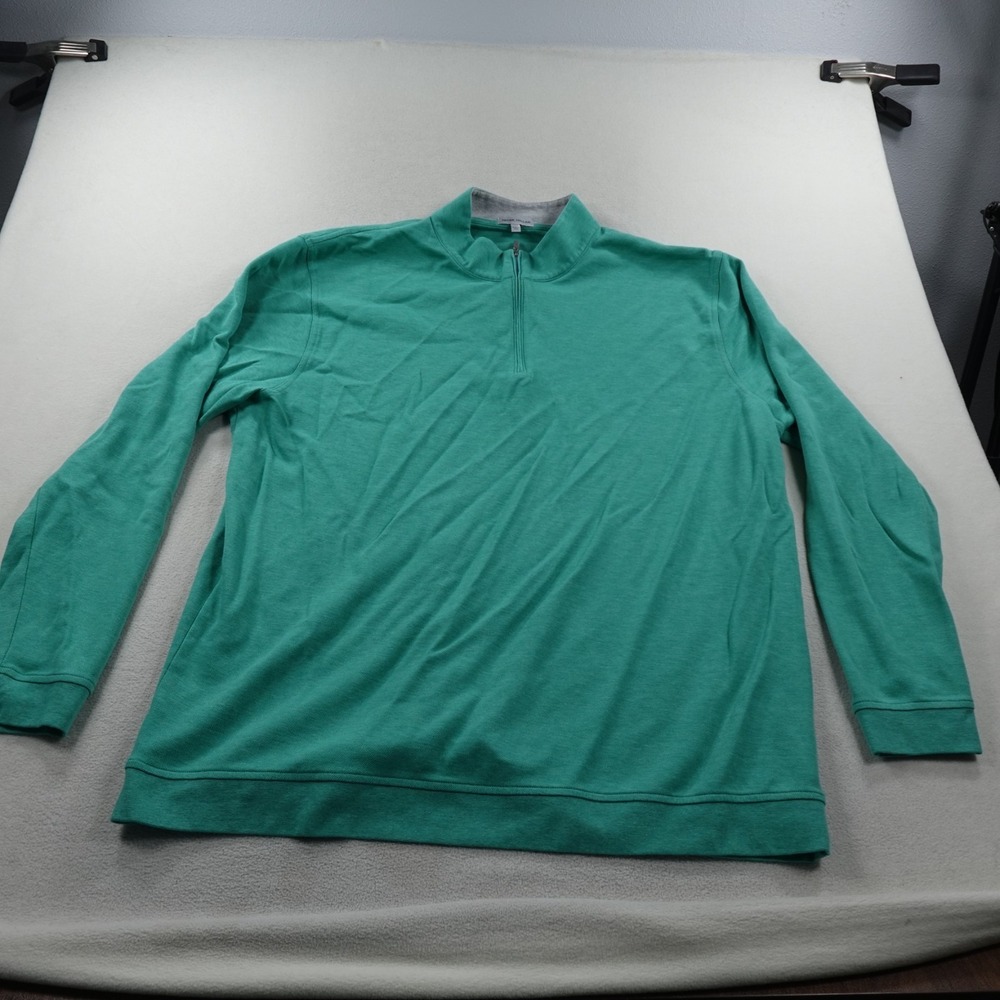 Peter Millar Crown Comfort Pullover Sweater Mens 2XL Tall Green 1/4 Zip Golf